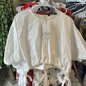 Zara Hi-low White Crop